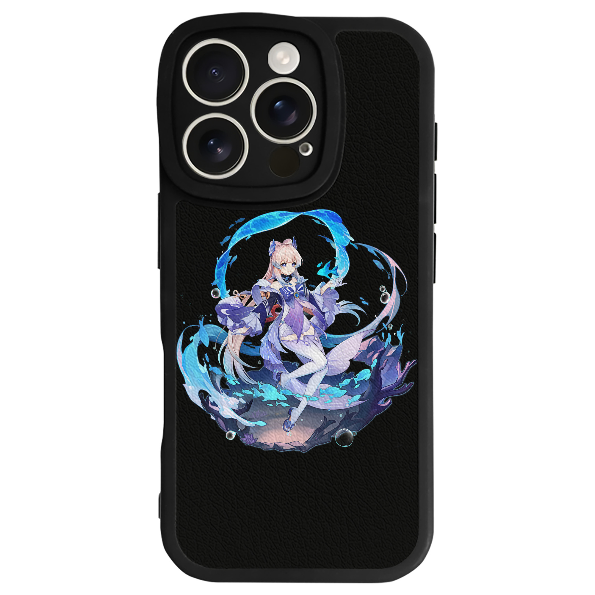 げんし神 珊瑚宮心海 サンゴノミヤ・ココミ genshin Sangonomiya Kokomi 【iPhone 16シリーズ対応】シリコンスマホケース（レザー調） 材質：シリコン